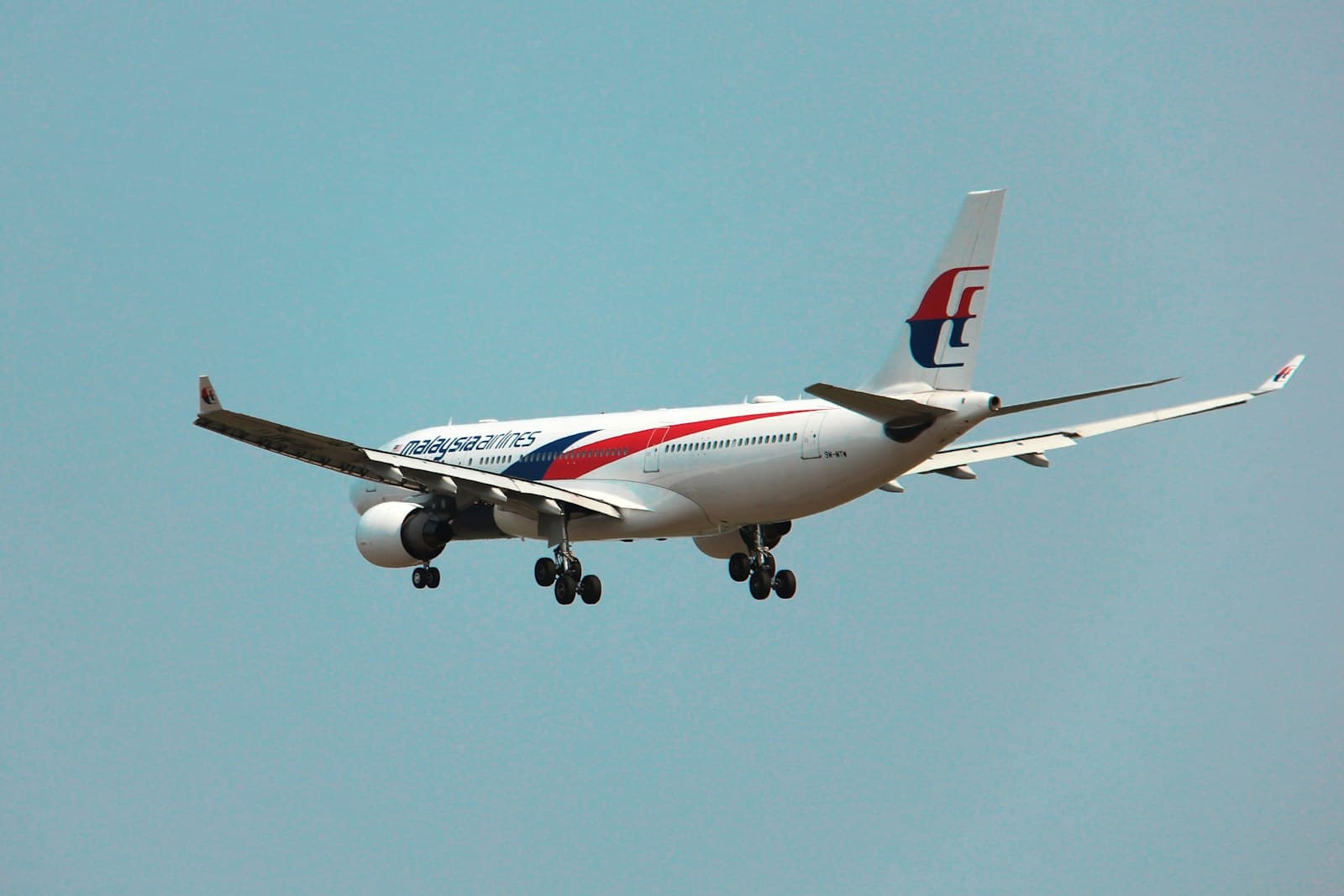 A Malaysia Airlines jet on final approach to KLIA, the start of the journey into Kuala Lumpur